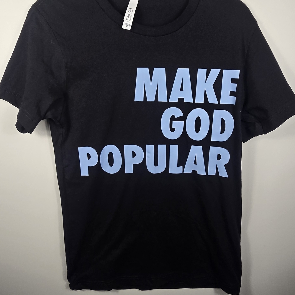 Bella Canvas Black Tee with Blue Text